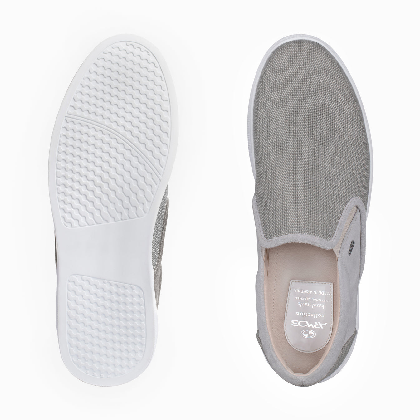 Մոխրագույն սպորտային կոշիկներ լեոնի մանրաթելերից