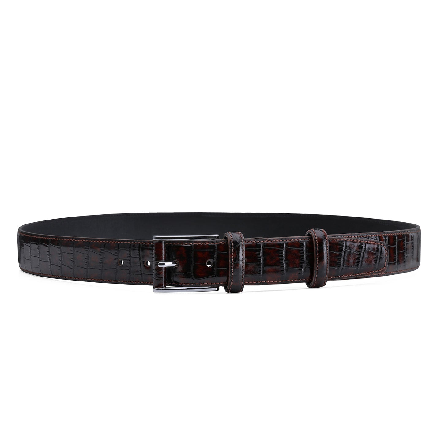 Շագանակագույն գոտի էկզոտիկ պրինտով