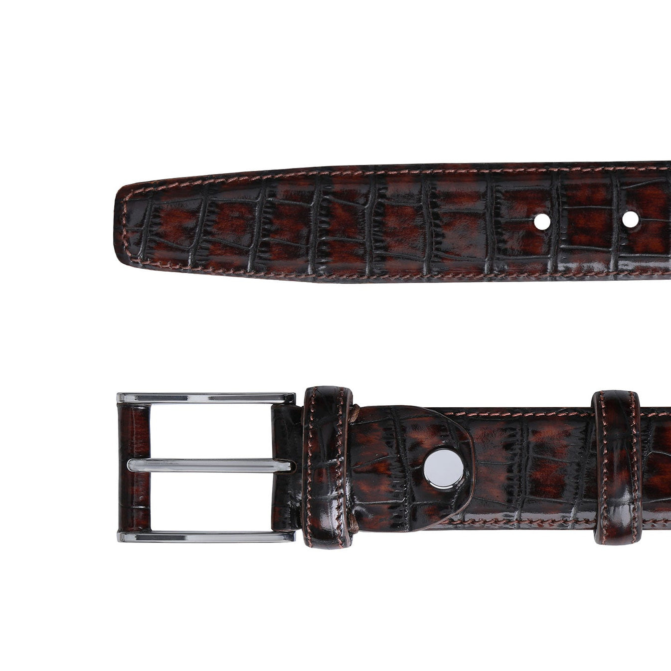 Շագանակագույն գոտի էկզոտիկ պրինտով