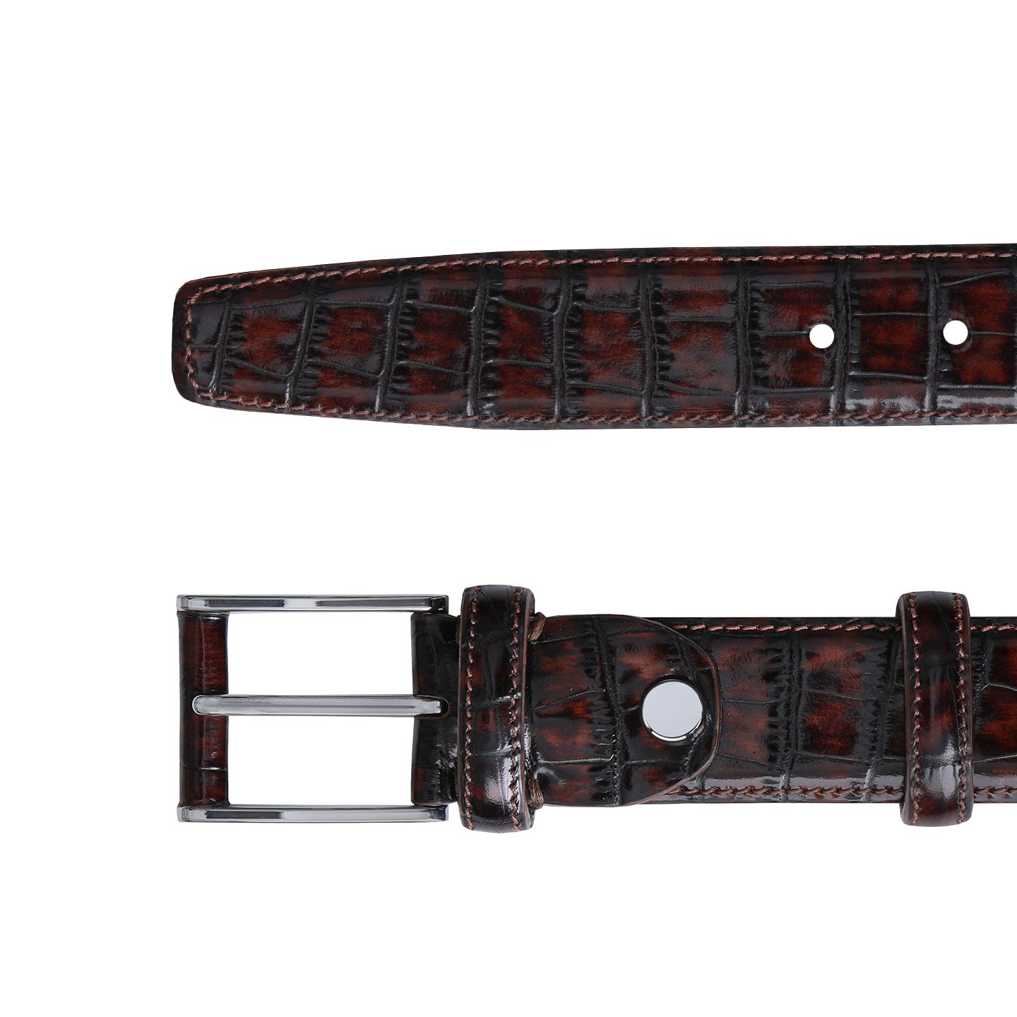 Շագանակագույն գոտի էկզոտիկ պրինտով