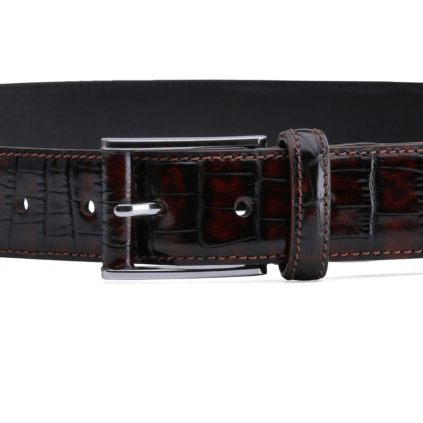 Շագանակագույն գոտի էկզոտիկ պրինտով