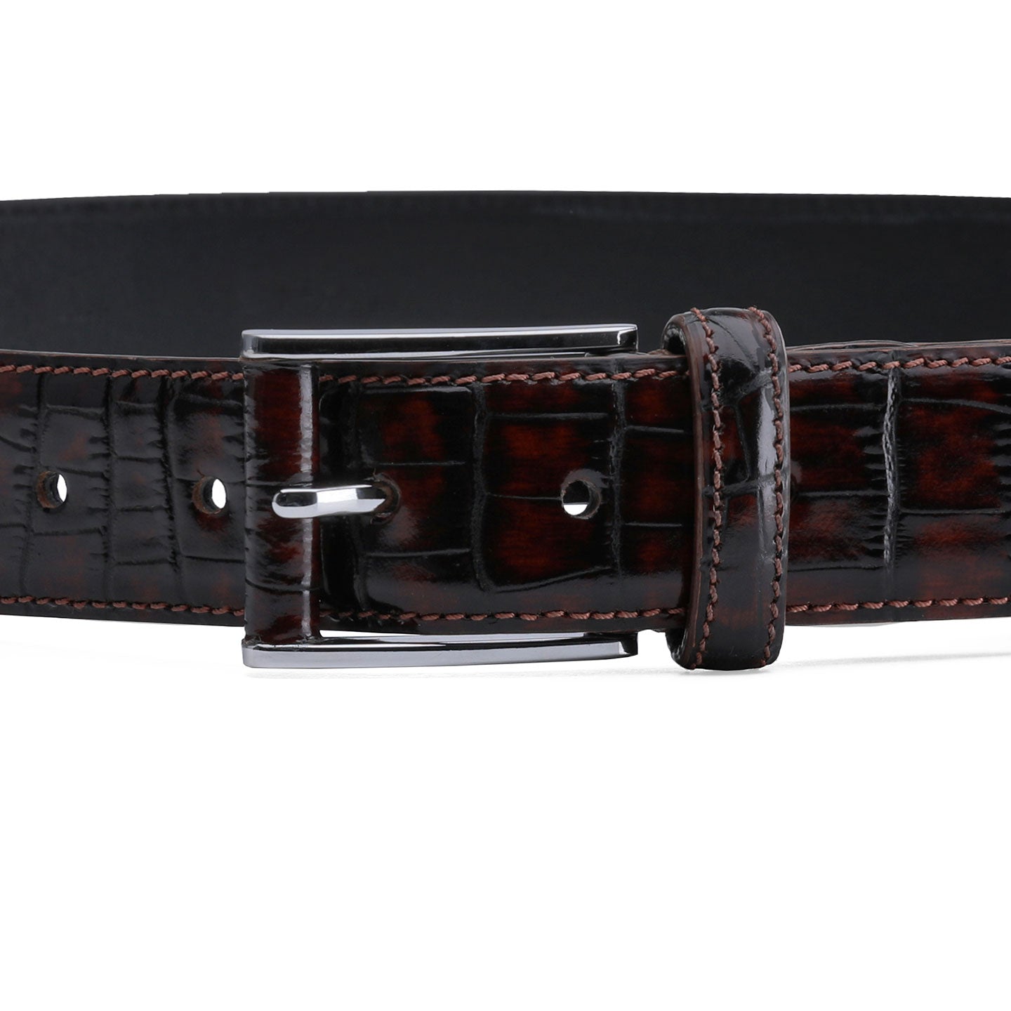 Շագանակագույն գոտի էկզոտիկ պրինտով