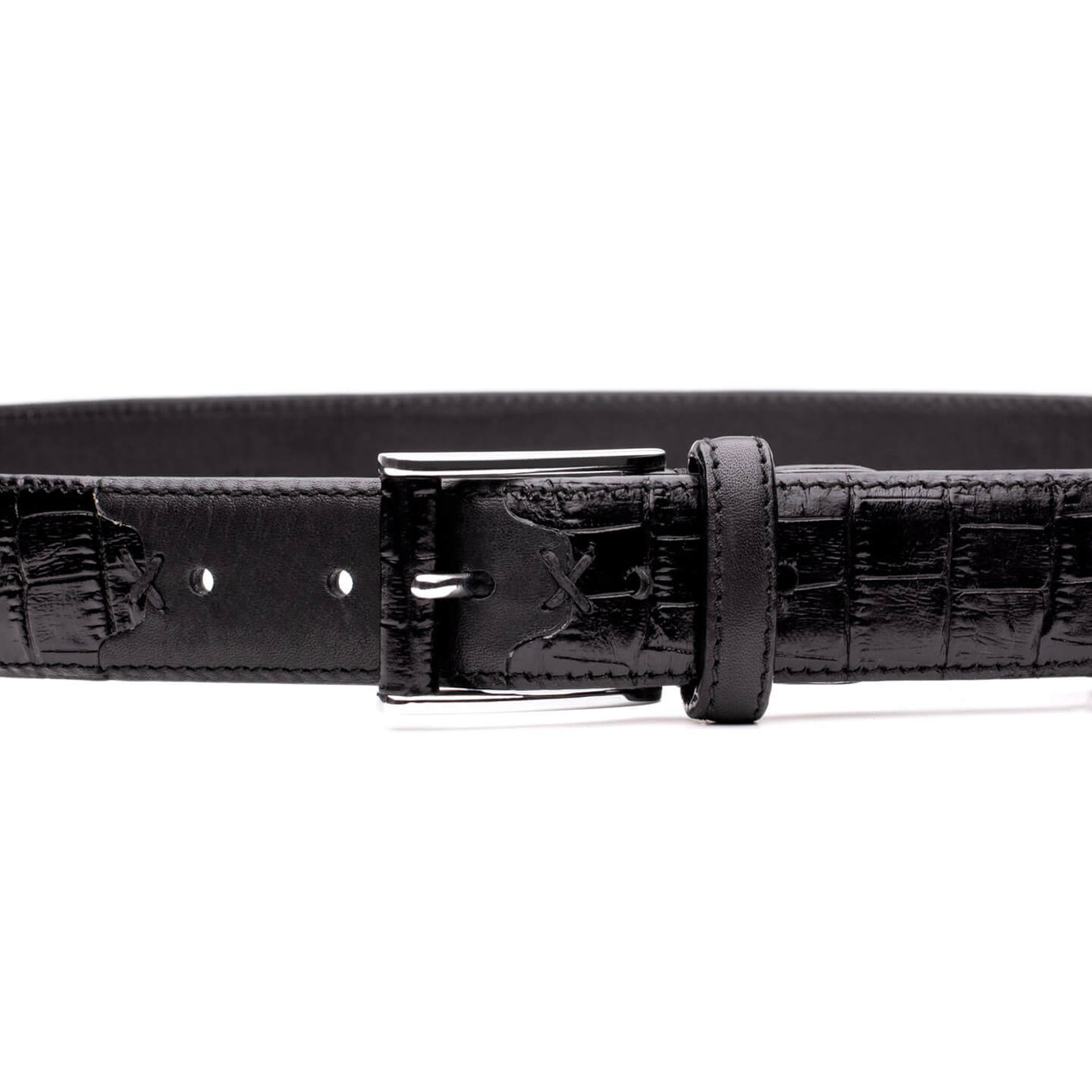 Black leather belt