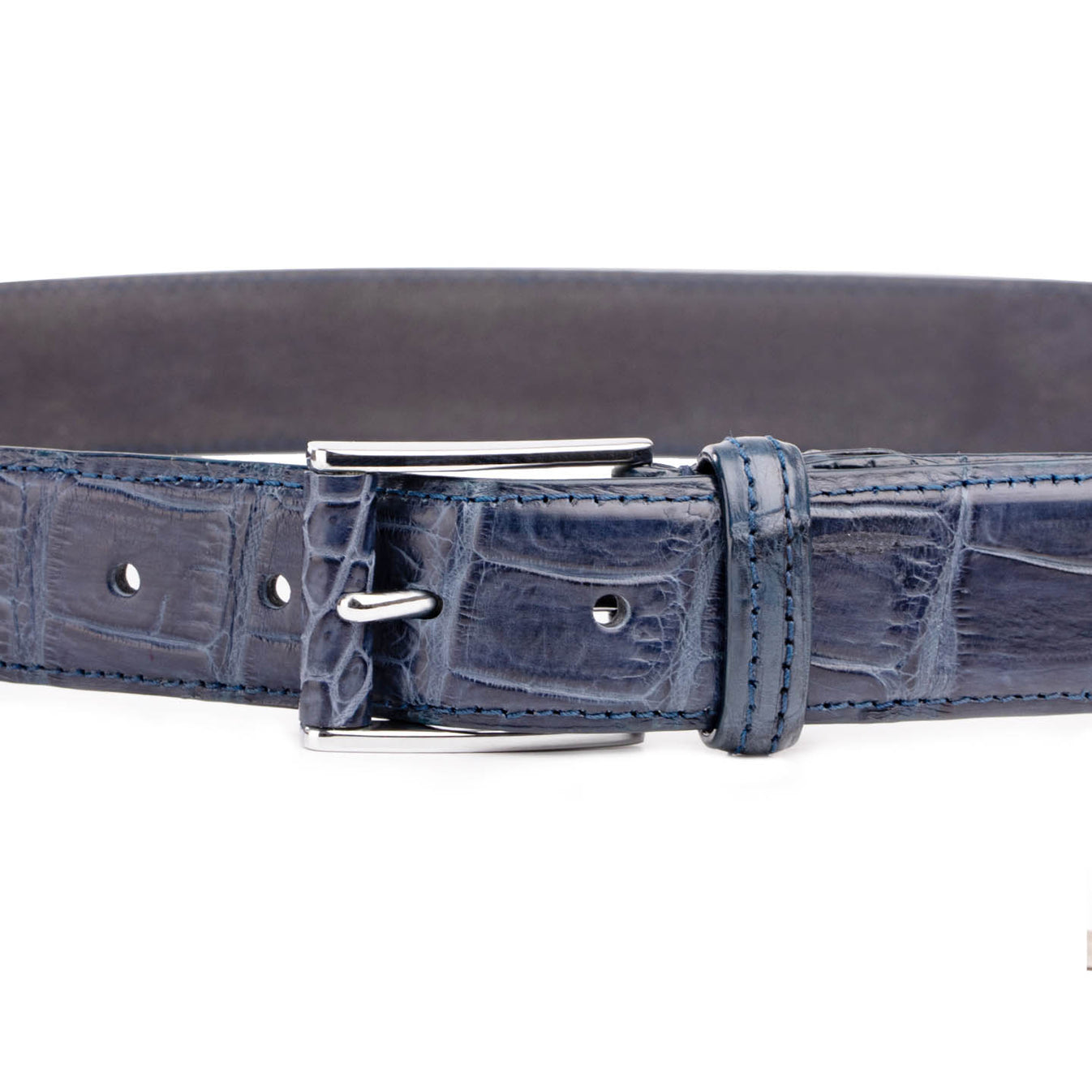 Crocodile leather belt
