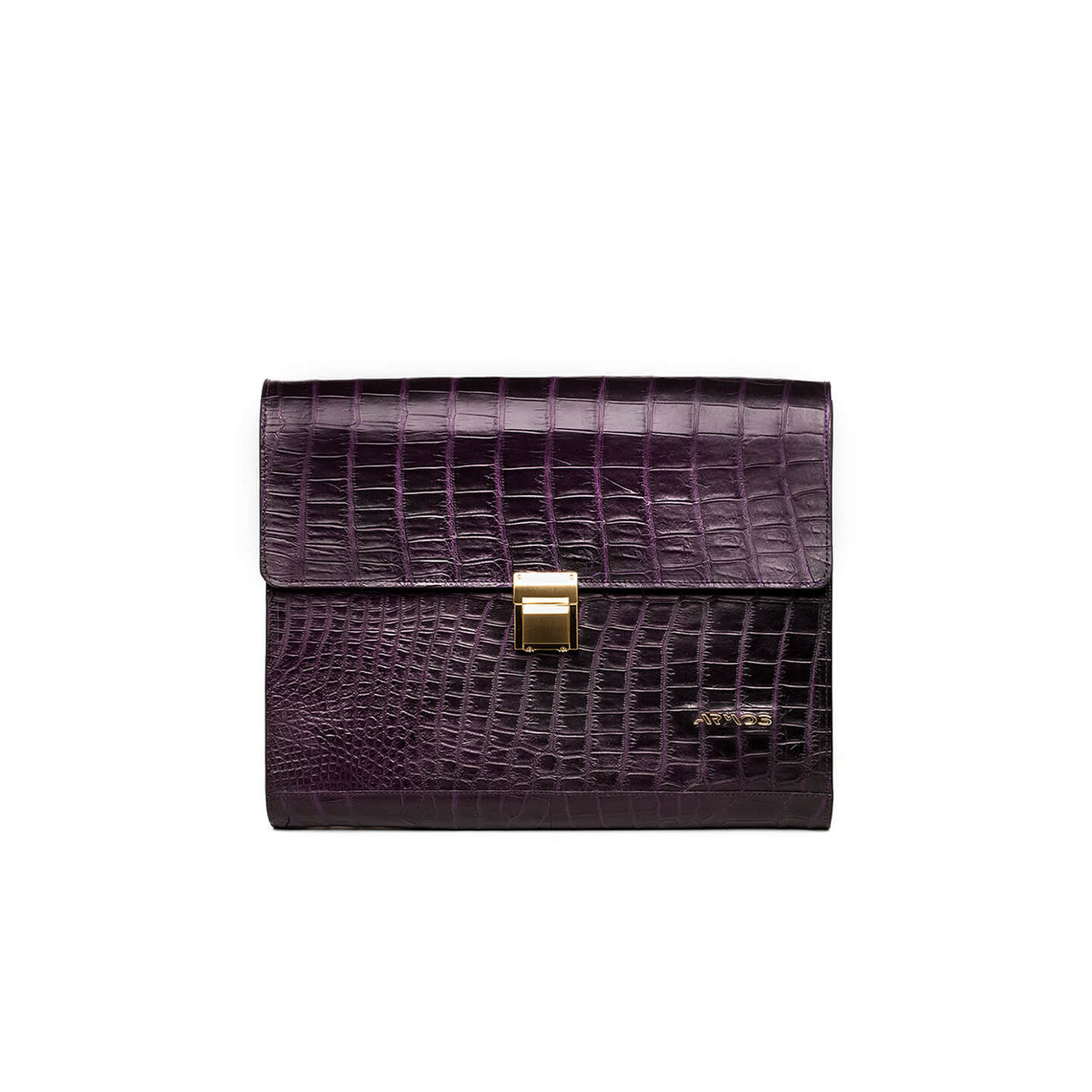 Purple brief of crocodile leather