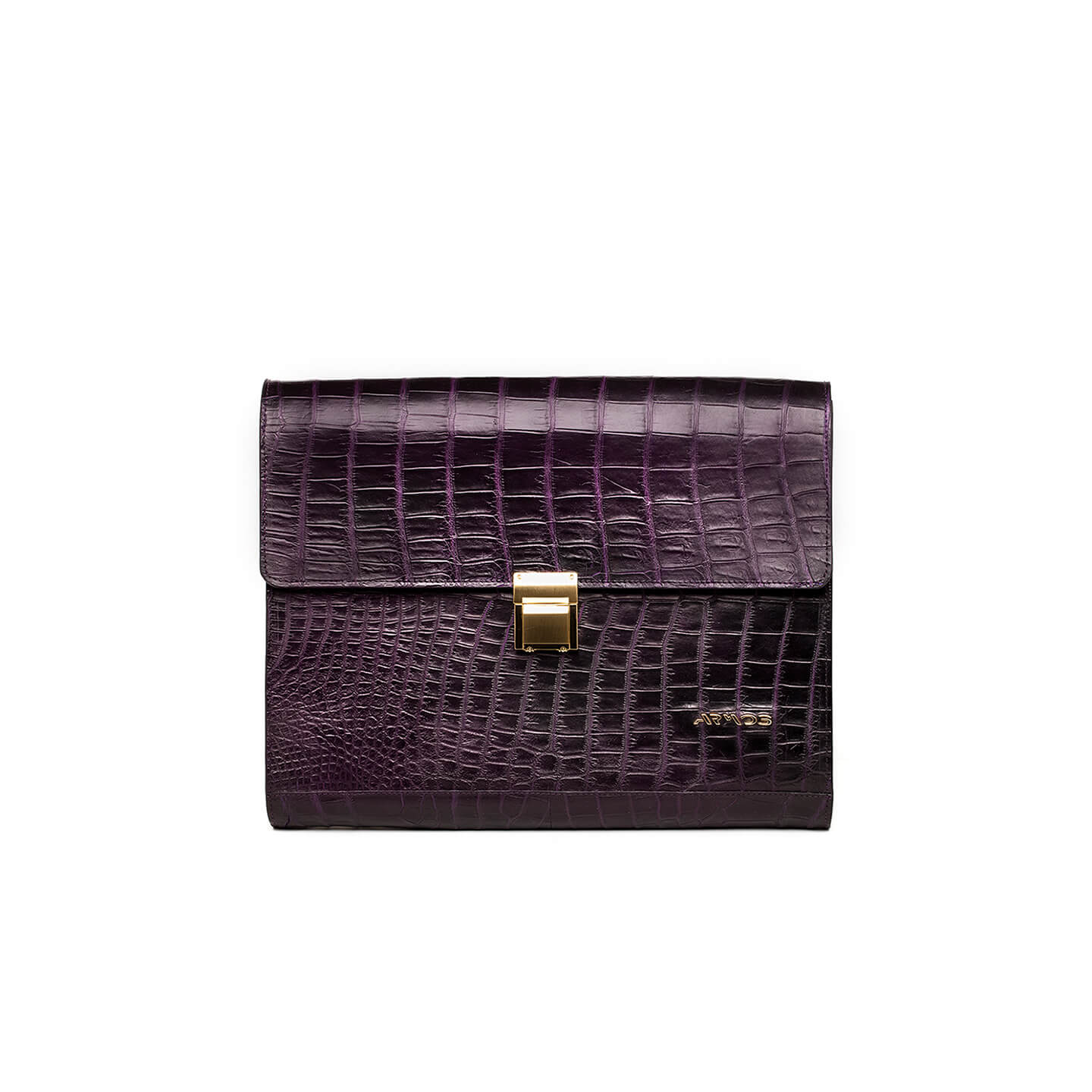 Purple brief of crocodile leather
