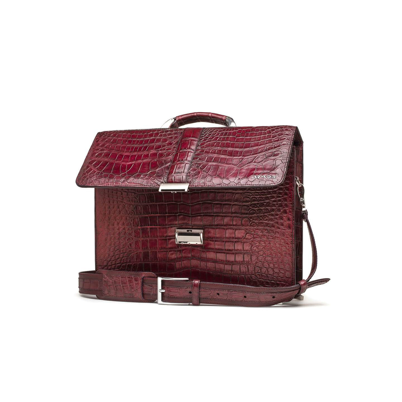 Crocodile leather business bag