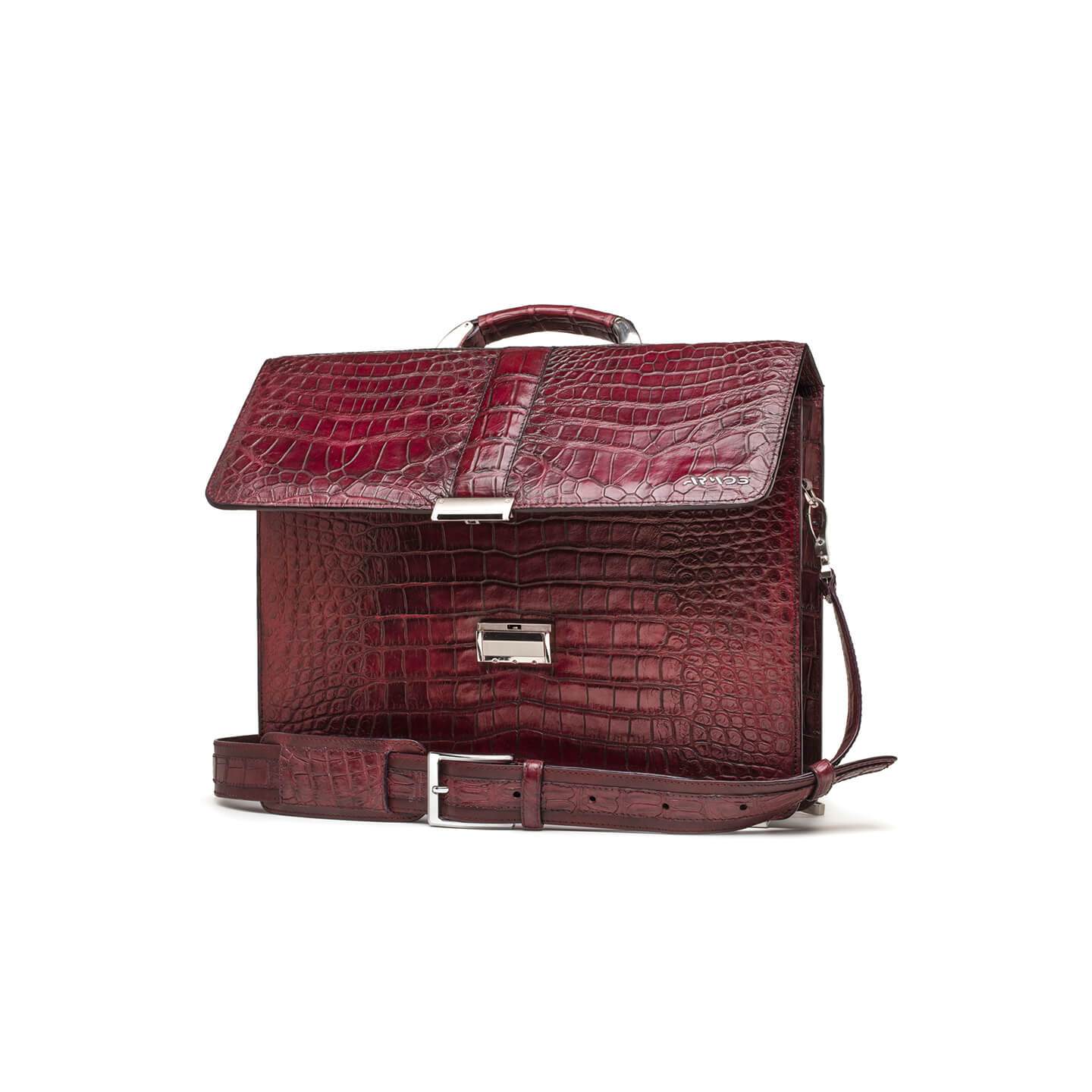 Crocodile leather business bag