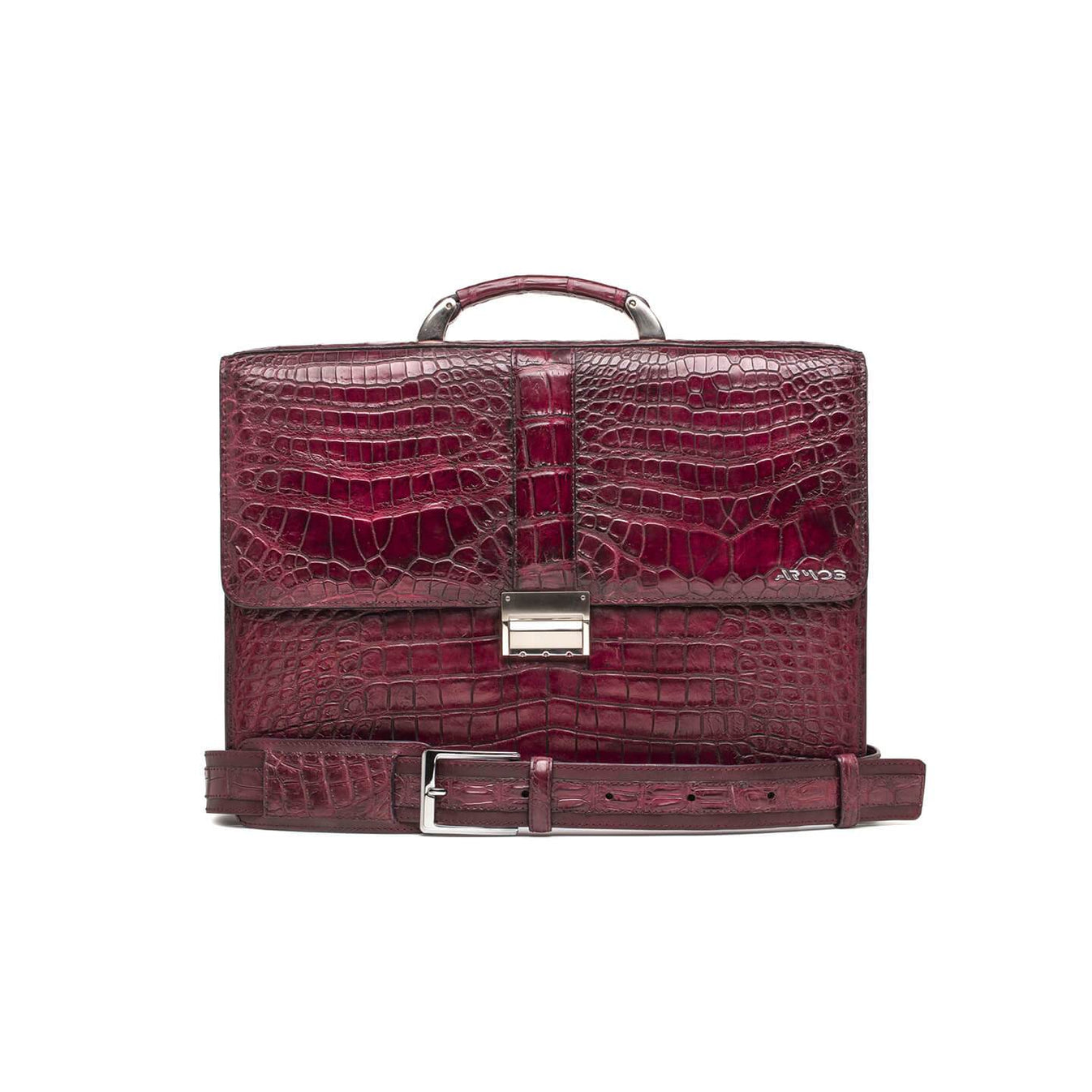 Crocodile leather business bag