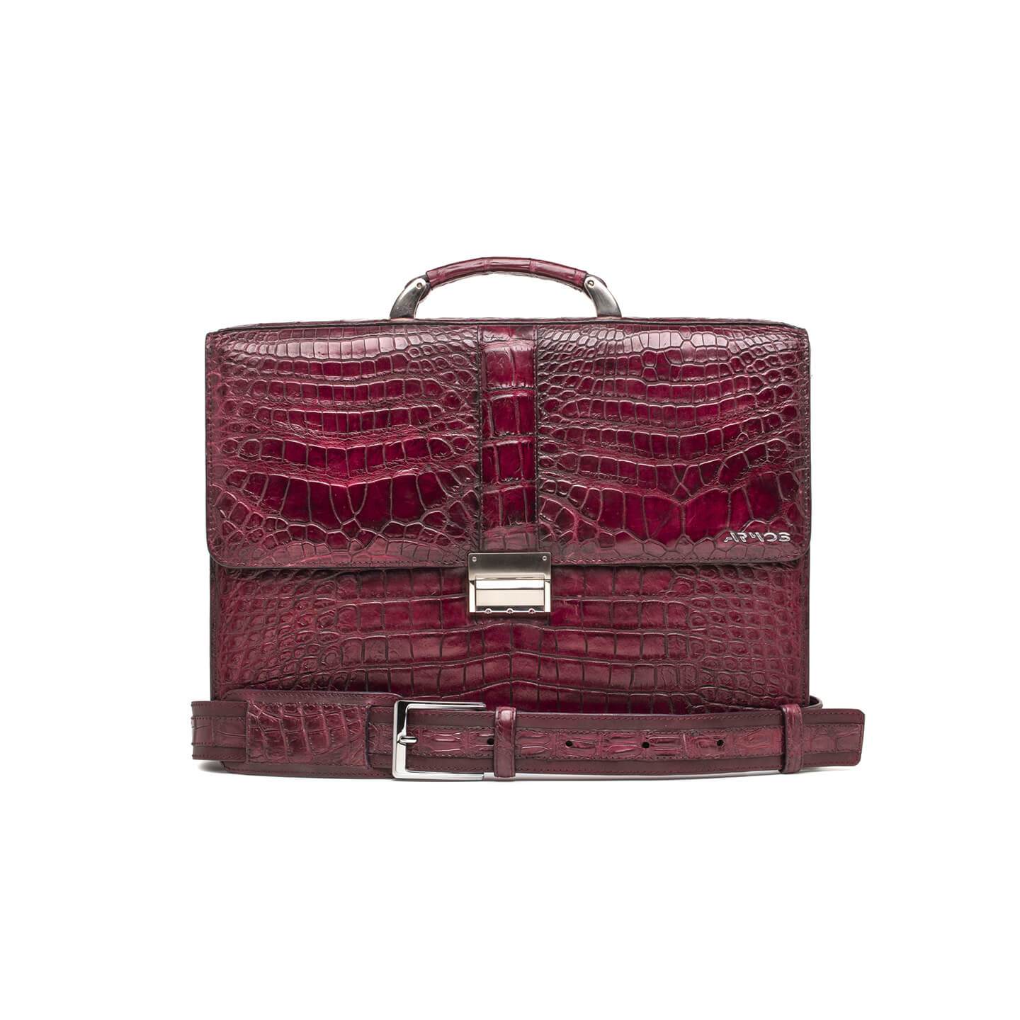 Crocodile leather business bag