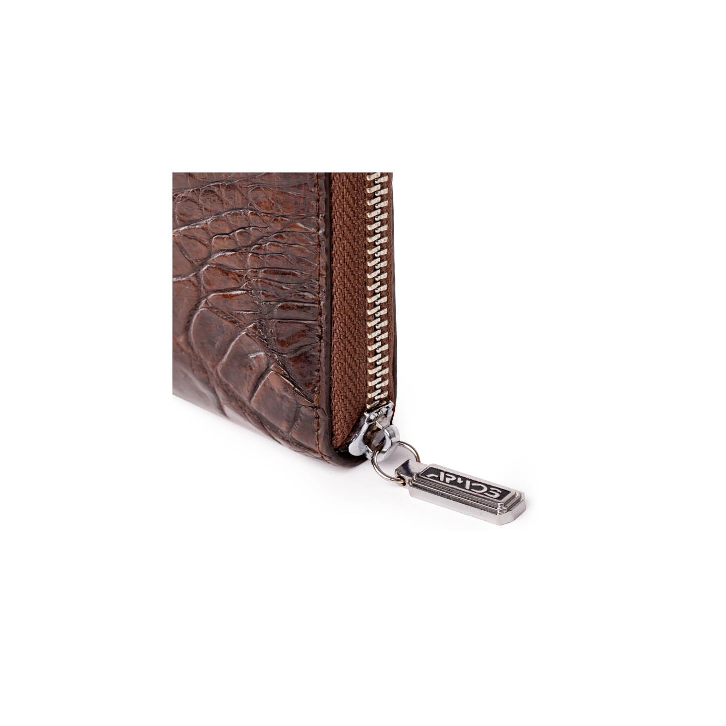 Crocodile skin brown wallet (3)