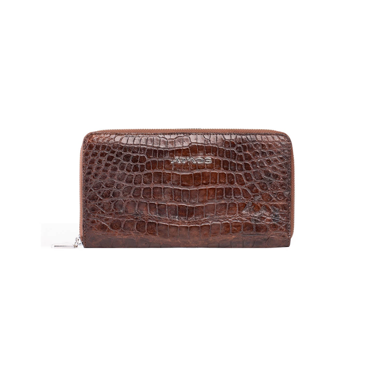 Crocodile skin brown wallet (4)