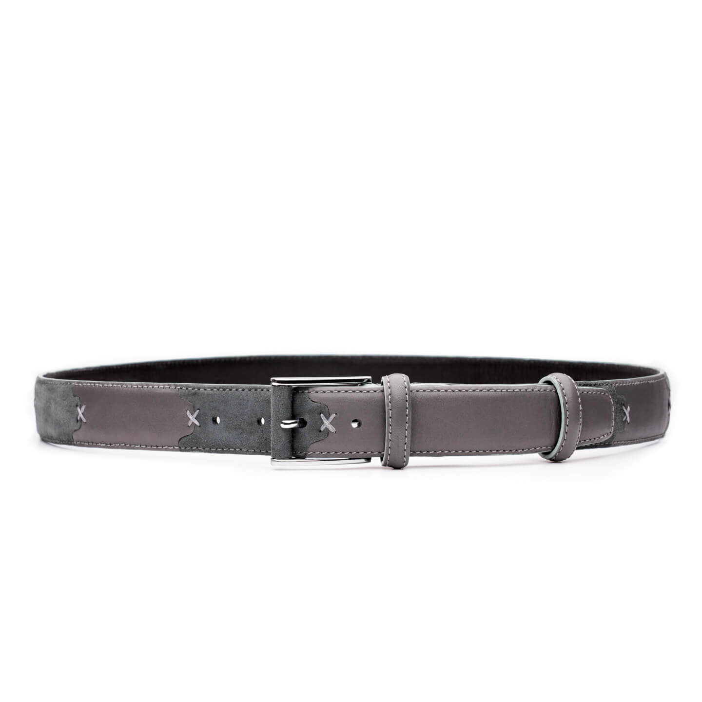 Leather and suede belt