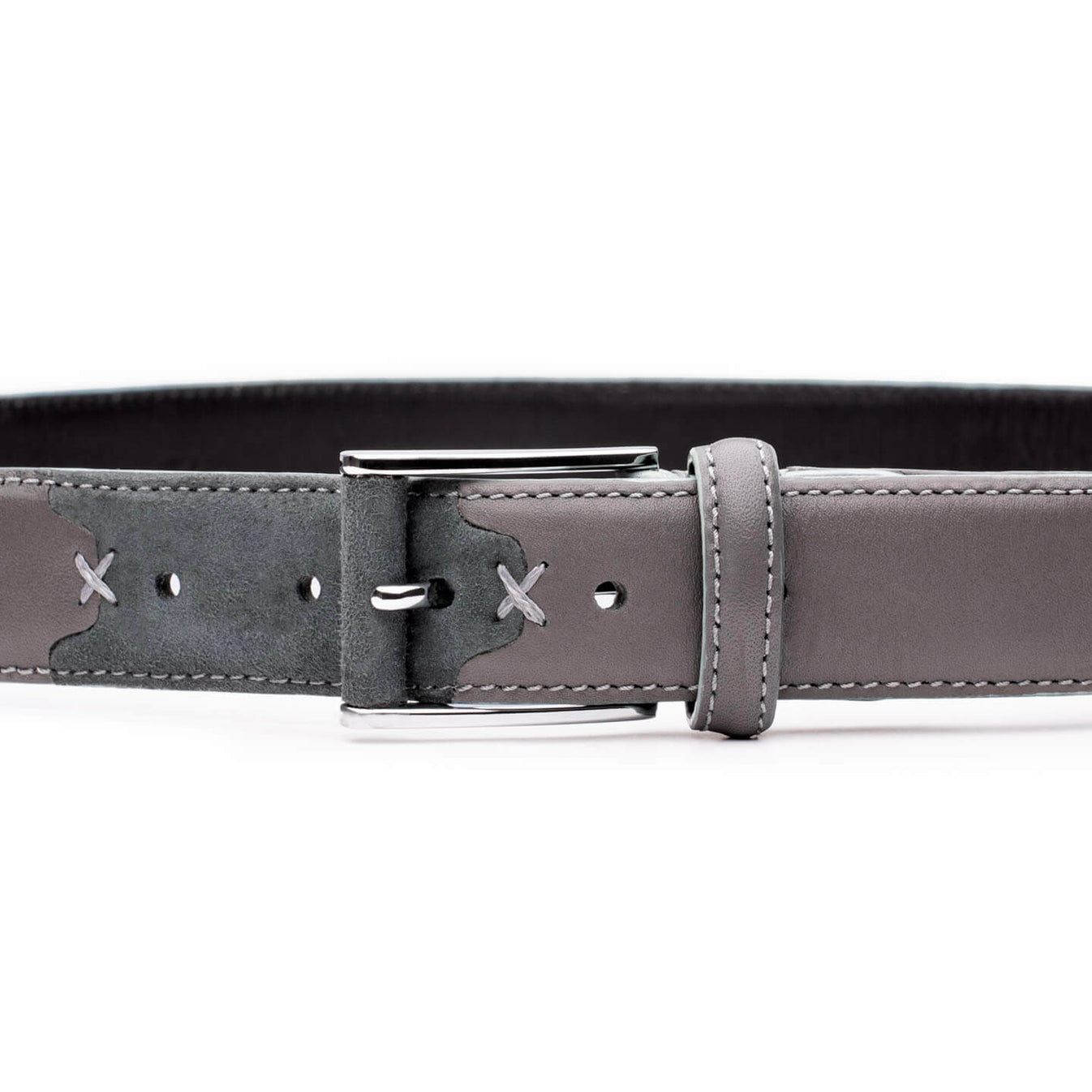 Leather and suede belt