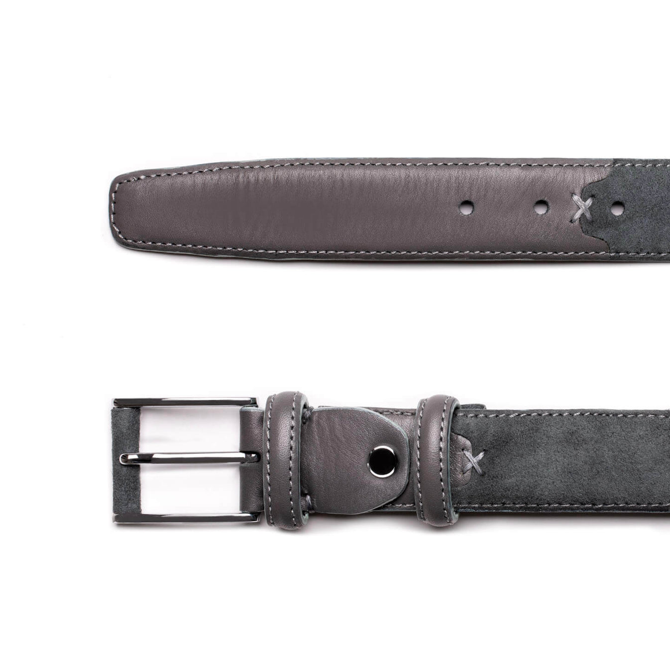 Leather and suede belt