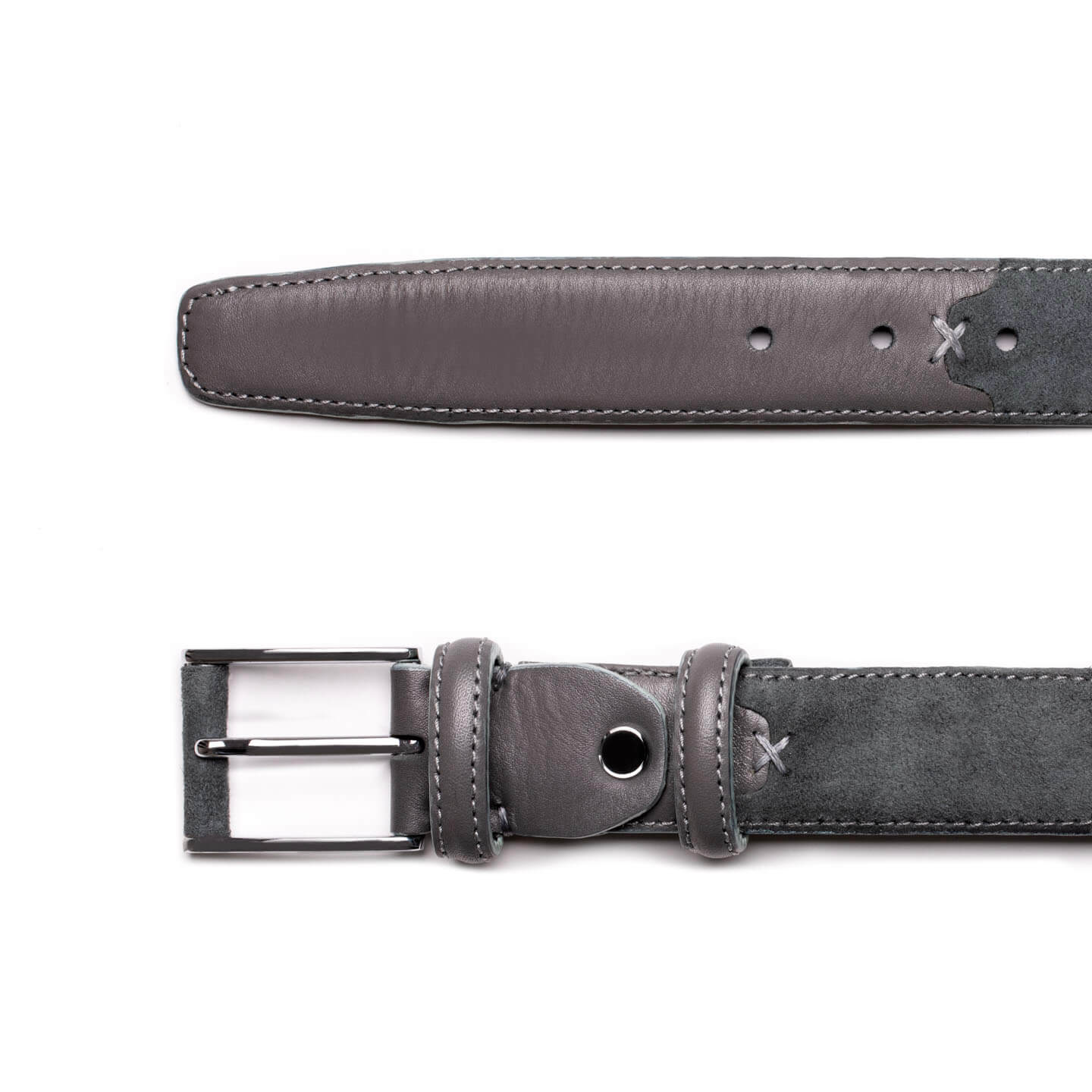 Leather and suede belt