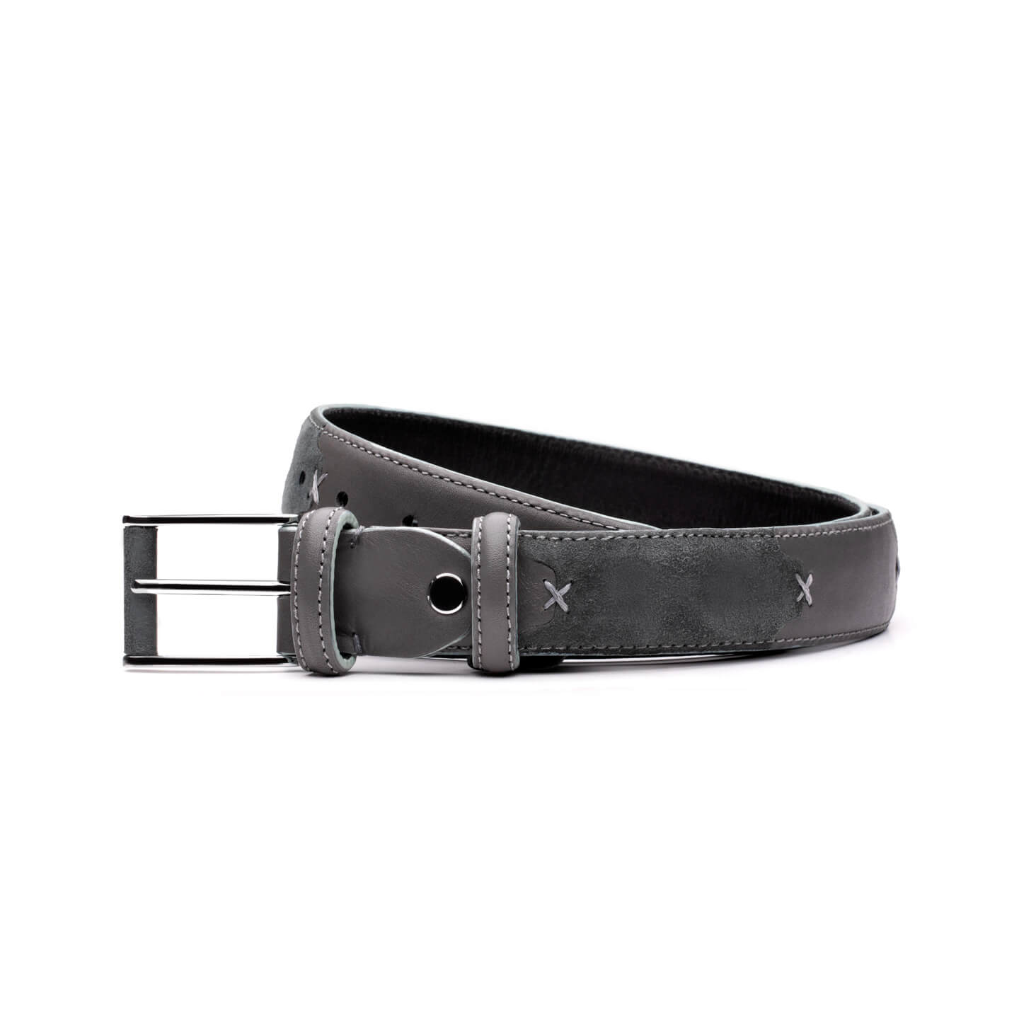 Leather and suede belt