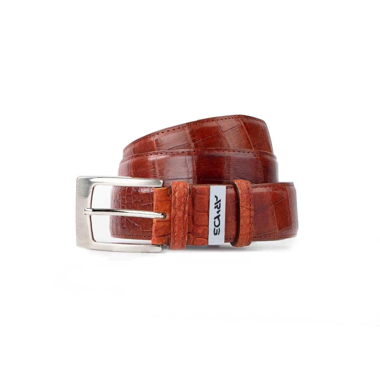 Crocodile leather belt