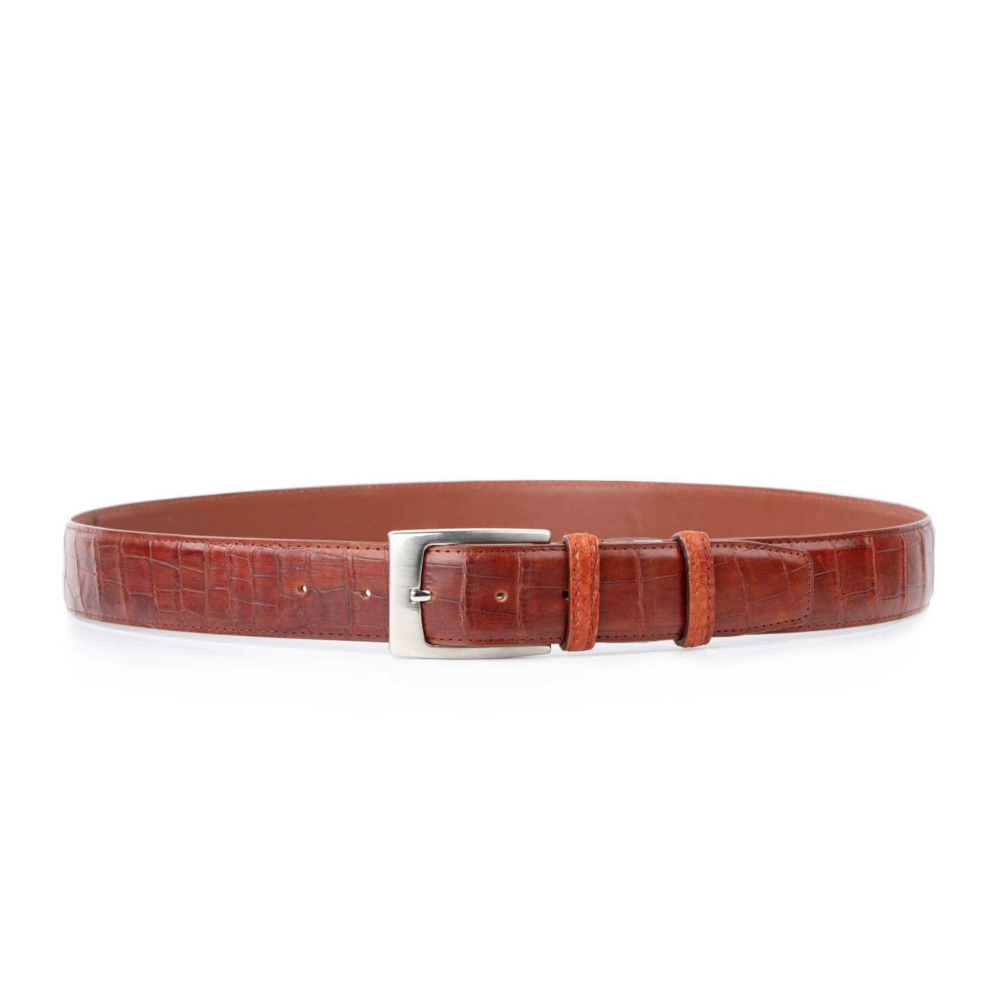 Crocodile leather belt