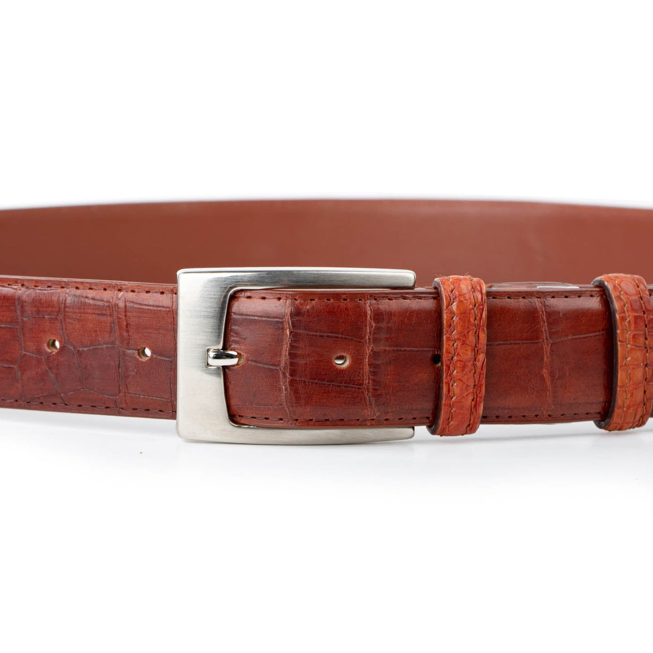 Crocodile leather belt