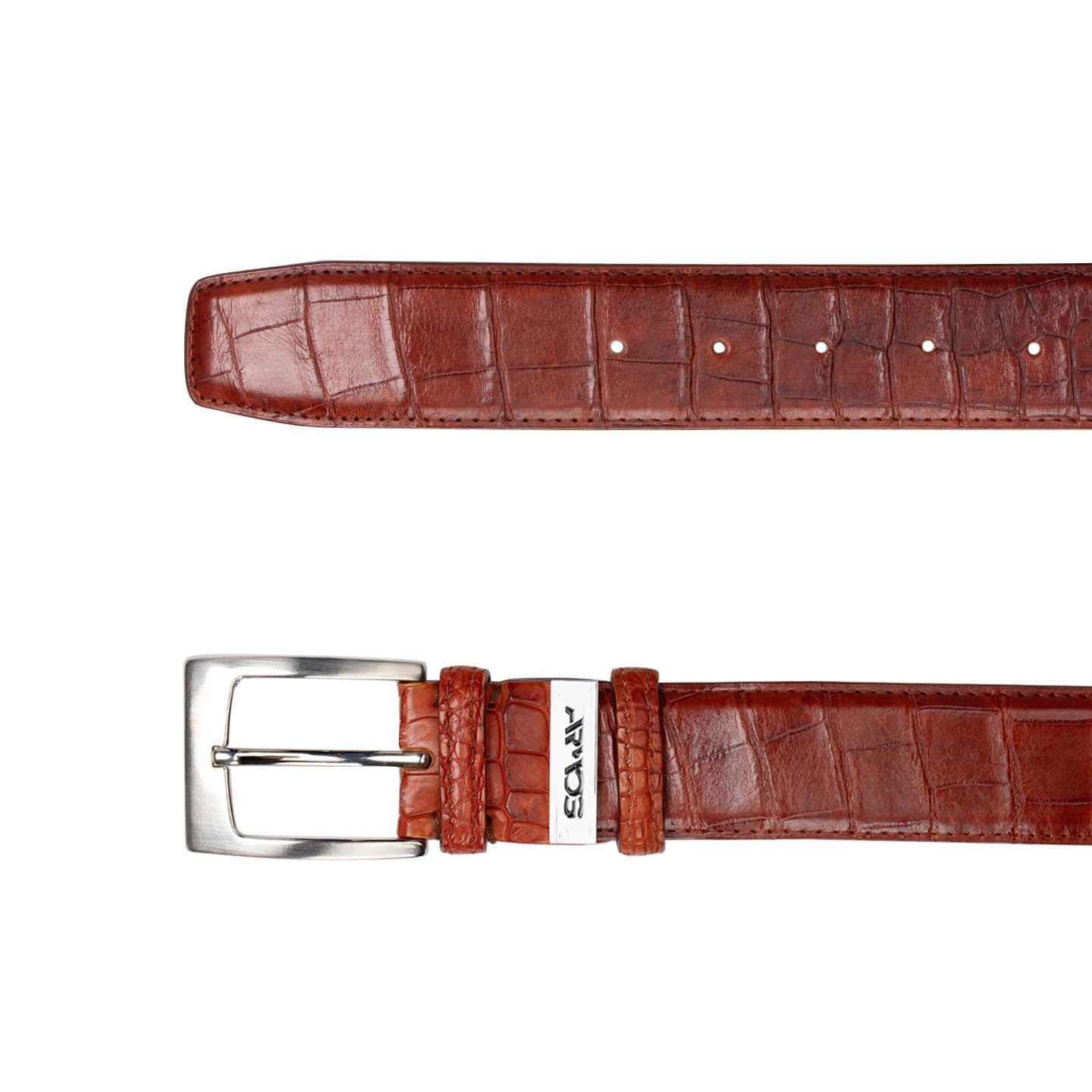 Crocodile leather belt