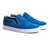 Blue suede slip-on shoes