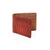 Red brown wallet of crocodile leather